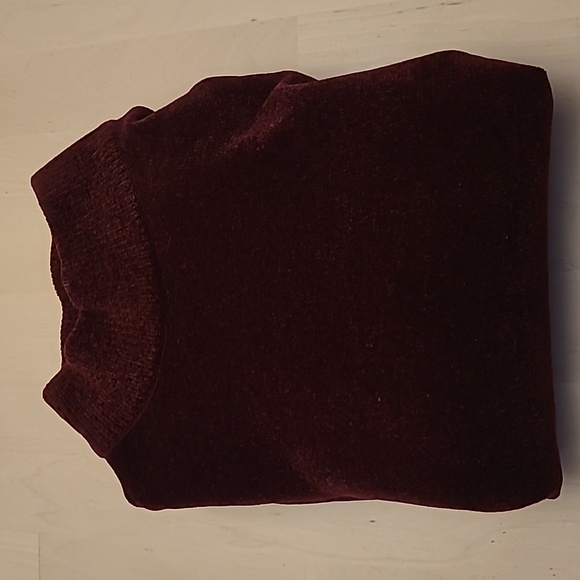 LIKE NEW Zara Thick Chenile Feel Deep Red Long Sleeved Mock Neck Sweater - Picture 11 of 11